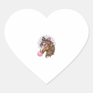 Patriotic Horse Bubble Gum Vintage Vector Shirt De Heart Sticker