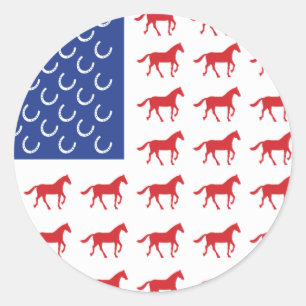 Patriotic Horse Classic Round Sticker