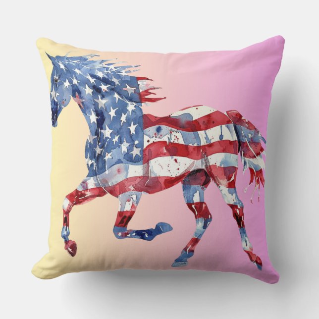 Patriotic Horse Cushion (Front)