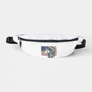 Patriotic Horse Flag Vintage Vector T-Shirt Design Bum Bags