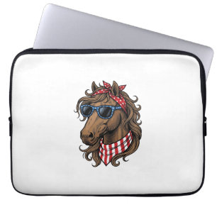 Patriotic Horse Head Vector Shirt Design_1 Laptop Sleeve