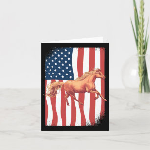 Patriotic Horse Horseback Riding American Flag Hor Card