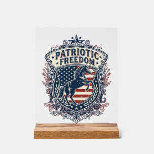 Patriotic Horse Lover Vector Graphic Tee_1 Acrylic Sign