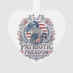 Patriotic Horse Lover Vector Graphic Tee_1 Ornament