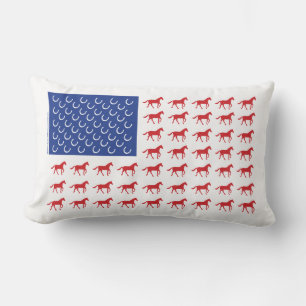 Patriotic Horse Lumbar Cushion