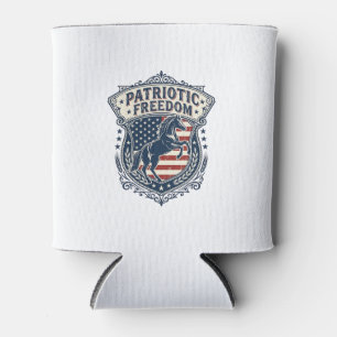 Patriotic Horse Ranch Mum Vector Graphic Tee_1 Can Cooler