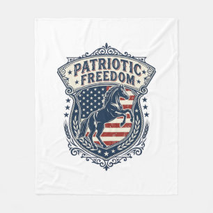 Patriotic Horse Ranch Mum Vector Graphic Tee_1 Fleece Blanket