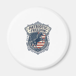 Patriotic Horse Ranch Mum Vector Graphic Tee_1 Magnet