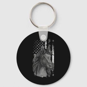 Patriotic Horse Shirt Flag Horse American Flag Hor Key Ring