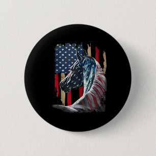Patriotic Horse Usa Flag Vintage Horse 4th Of July 6 Cm Round Badge