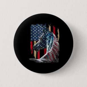 Patriotic Horse Usa Flag Vintage Horse 4th Of July 6 Cm Round Badge