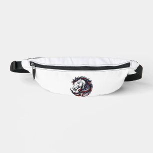 Patriotic Horse Vintage Engraving Vector Art Bum Bags
