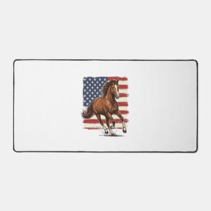 Patriotic Horse Vintage Western Vector Design_1 Desk Mat
