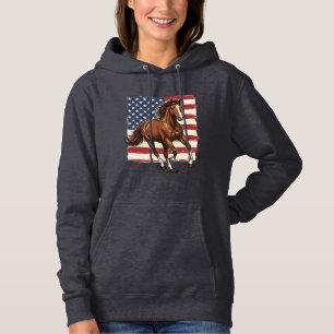 Patriotic Horse Vintage Western Vector Design_1 Hoodie
