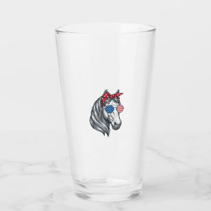 Patriotic Horse With Flag Sunglasses Vintage Vecto Glass