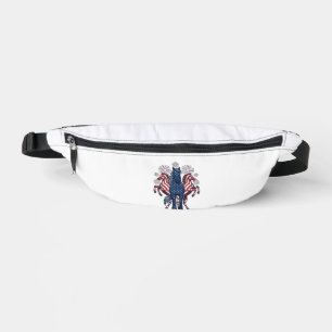Patriotic Horses Vintage Fireworks Vector Design Bum Bags