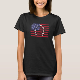 Patriotic Horseshoe American Flag 4th Of July Farr T-Shirt