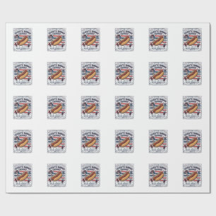 Patriotic Hot Dog Vintage Cookout Wrapping Paper