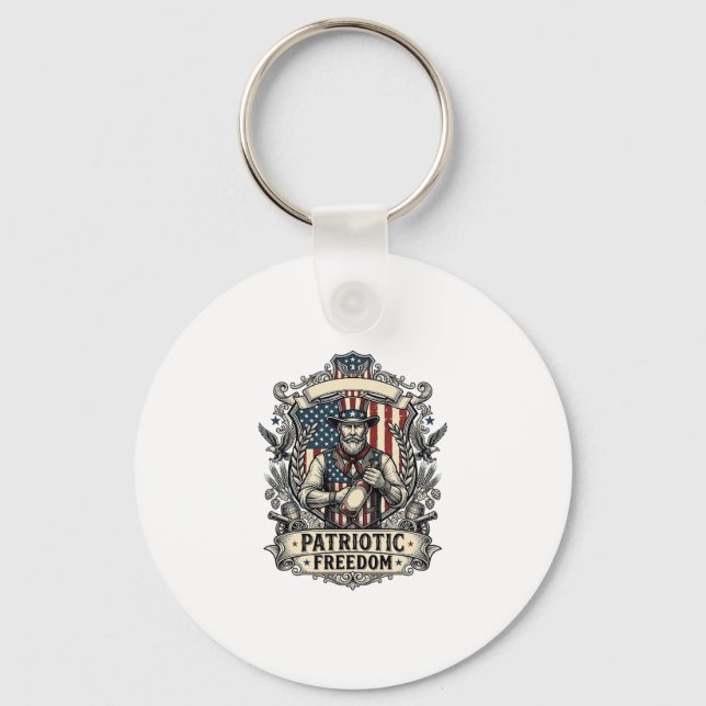 Patriotic Hot Sauce Lover Key Ring (Front)
