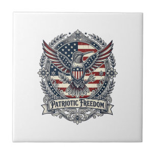 Patriotic Hummingbird Ceramic Tile