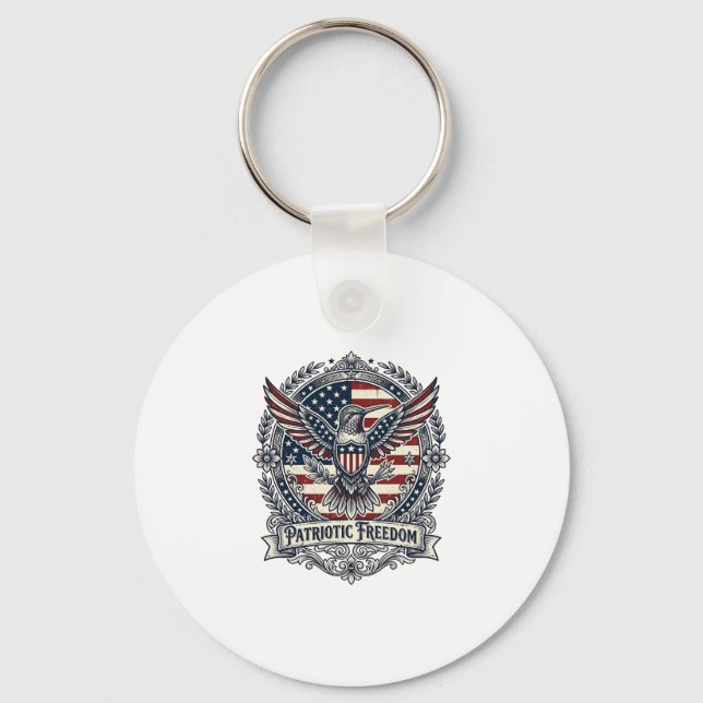 Patriotic Hummingbird Key Ring (Front)