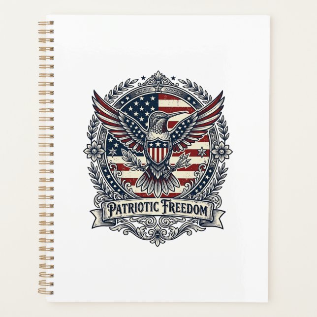 Patriotic Hummingbird Planner (Front)