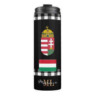 Patriotic Hungary travel Mug, Hungarian Flag Thermal Tumbler