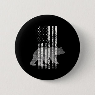 Patriotic Hunting Bear American flag Hunters 6 Cm Round Badge