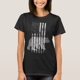 Patriotic Hunting Bear American Flag Hunters T-Shirt