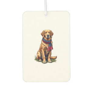 Patriotic Hunting Golden Retriever Vintage Tee 4 Car Air Freshener