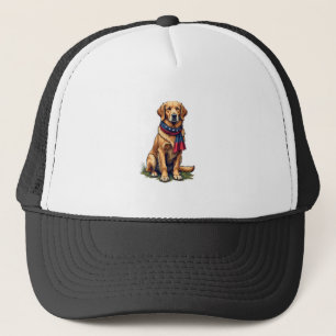 Patriotic Hunting Golden Retriever Vintage Tee 4 Trucker Hat