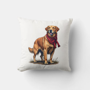 Patriotic Hunting Golden Retriever Vintage Tee Cushion