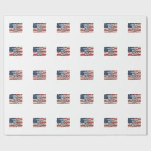 Patriotic Husband Daddy Protector Hero Flag Shirt  Wrapping Paper