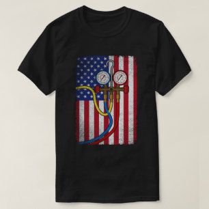 Patriotic HVAC Technician American Flag HVAC Tech  T-Shirt