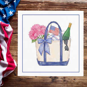 Patriotic Hydrangeas Americana Picnic Napkin
