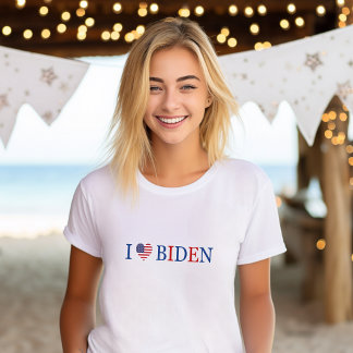 Patriotic I Heart Love Joe Biden Flag T-Shirt