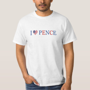 Patriotic I Heart Love Mike Pence Flag T-Shirt
