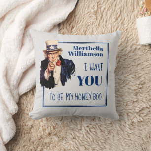 Patriotic I Want You Honey Boo Couples Cushion