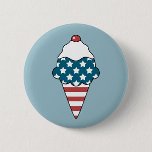Patriotic Ice Cream 6 Cm Round Badge