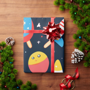 Patriotic Ice Cream and Stars in the Sky Wrapping Paper