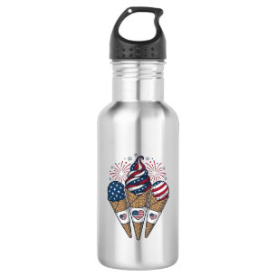 Patriotic Ice Cream Cones Vintage Fourth of July S 532 Ml Water Bottle