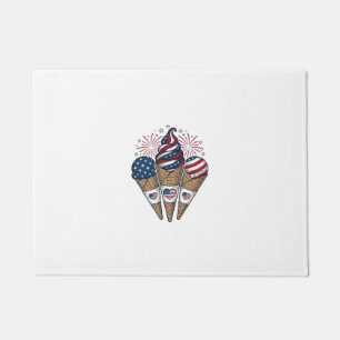 Patriotic Ice Cream Cones Vintage Fourth of July S Doormat