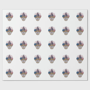 Patriotic Ice Cream Cones Vintage Fourth of July S Wrapping Paper