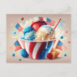 Patriotic Ice Cream Dessert Postcard<br><div class="desc">Celebrate your favourite people!  This stunning postcard will let them know how much they are appreciated on their special day!
Zazzle makes it fast and easy to customise designs to make them your own!</div>