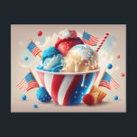 Patriotic Ice Cream Dessert Postcard<br><div class="desc">Celebrate your favourite people!  This stunning postcard will let them know how much they are appreciated on their special day!
Zazzle makes it fast and easy to customise designs to make them your own!</div>