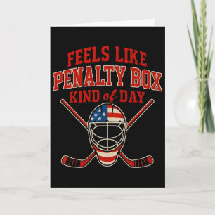 Patriotic Ice Hockey 4th Of July Flag Funny Hockey Card