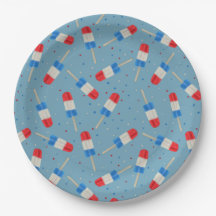 Patriotic Ice Pops Paper Plates