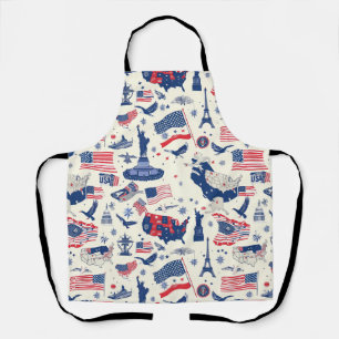 Patriotic Icons - Statue of Liberty, Flag (2) Apron