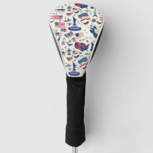 Patriotic Icons - Statue of Liberty, Flag (2) Golf Head Cover