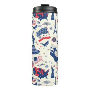 Patriotic Icons - Statue of Liberty, Flag (2) Thermal Tumbler